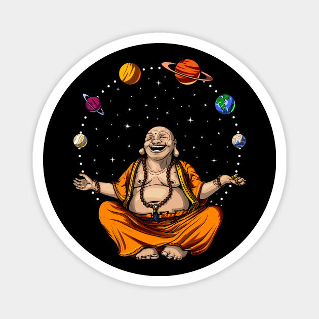 Buddha Space Planets Zen Yoga Meditation Magnet by underheaven